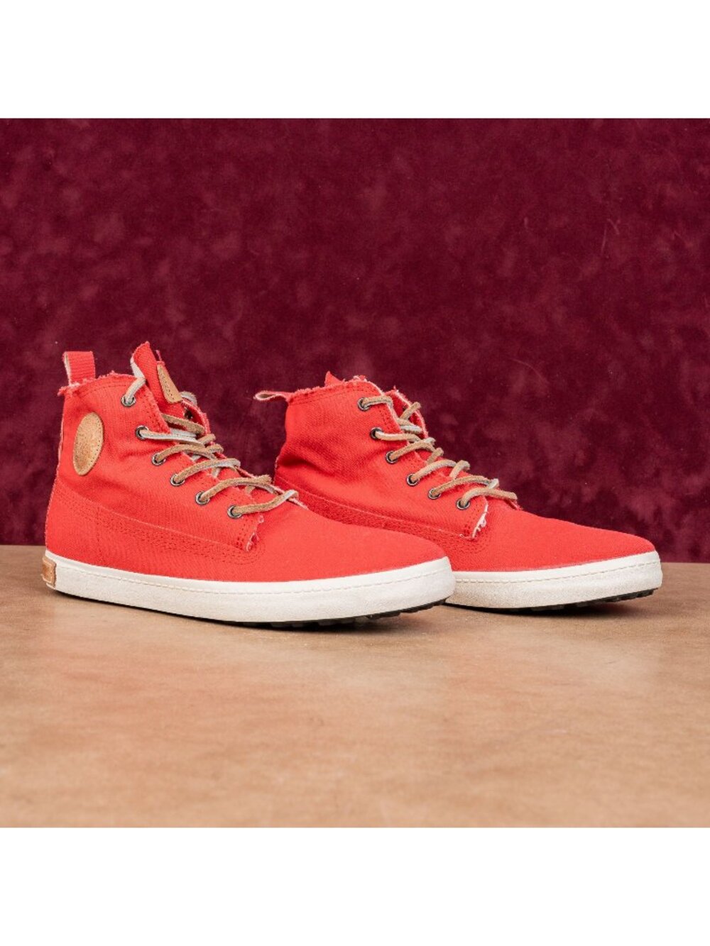 Blackstone Women Red High Top Canvas Skate Sneakers sz 10US EUR40